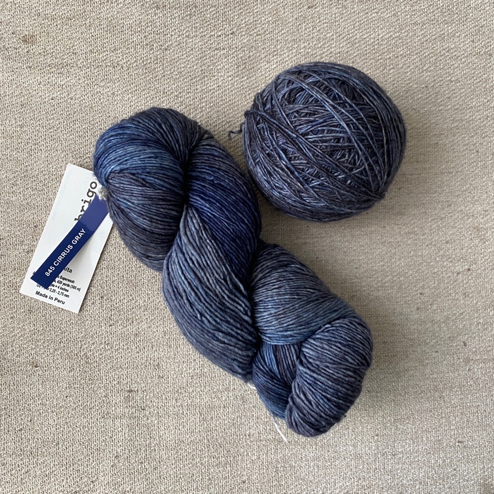 Malabrigo Mechita 2 skeins Cirrus Gray